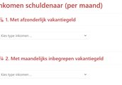 inkomen dropdown