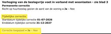 Tijdelijke correctie uitdraai