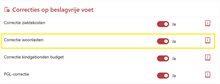 Knop correctie in calculator