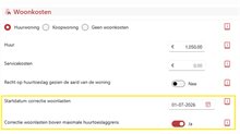 correctie boven max huur