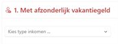 dropdown vakantiegeld