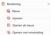 Menu berekening